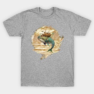 Steampunk Whale Glitch T-Shirt